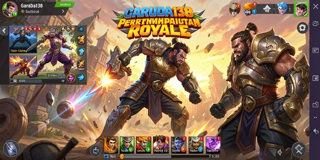 Gameplay seru dalam pertarungan Battle Royale GARUDA138.