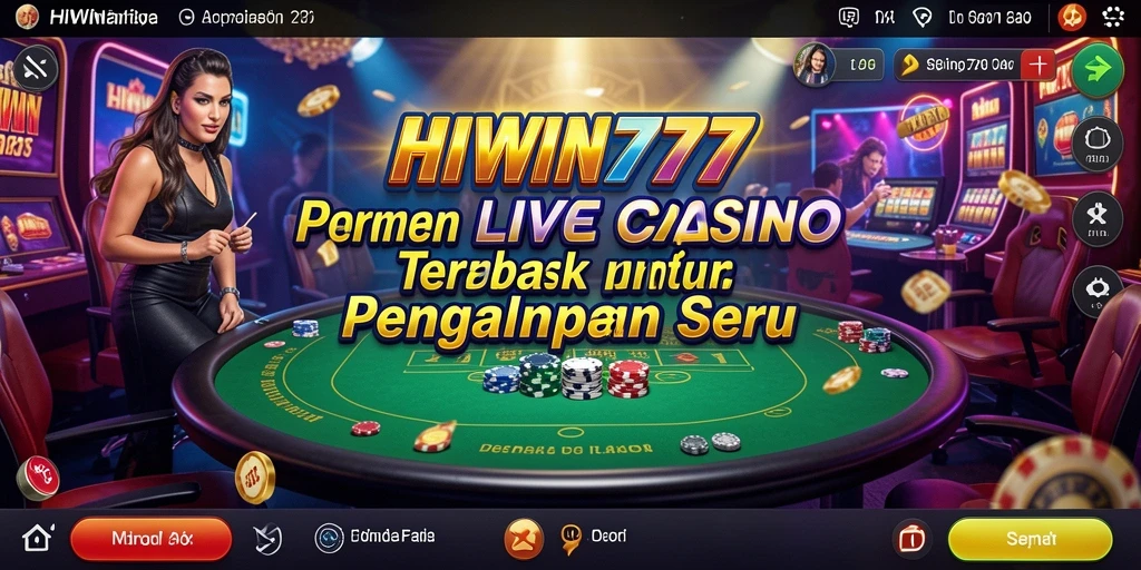 Tampilan gameplay Live Casino seru dengan dealer langsung di HIWIN777.