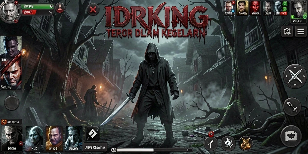 Tangkapan layar gameplay <strong>IDRKING</strong> menampilkan suasana ketakutan yang mendalam.