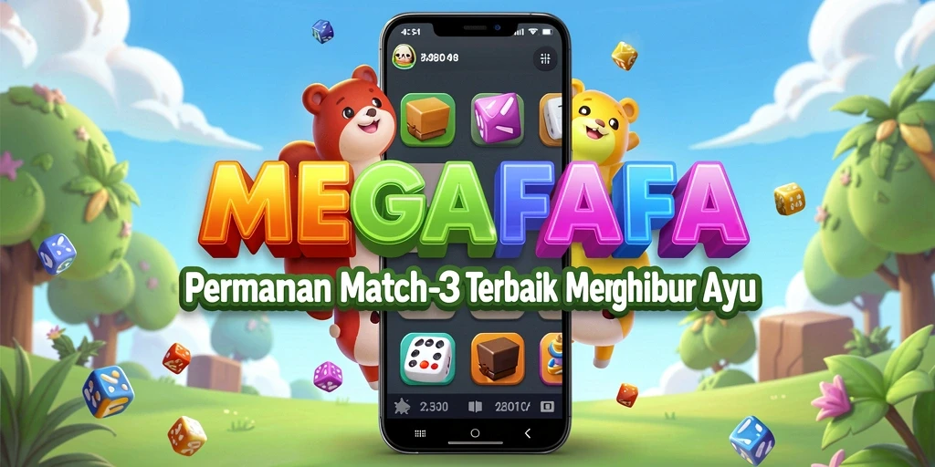 Tampilan menarik dari gameplay Match-3 MEGAFAFA penuh warna dan menantang.