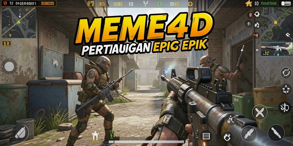 Tangkapan layar menyajikan aksi tembak-menembak intens dalam game FPS.