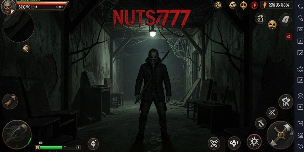 Screenshot menampilkan suasana mencekam di dalam game NUTS777.