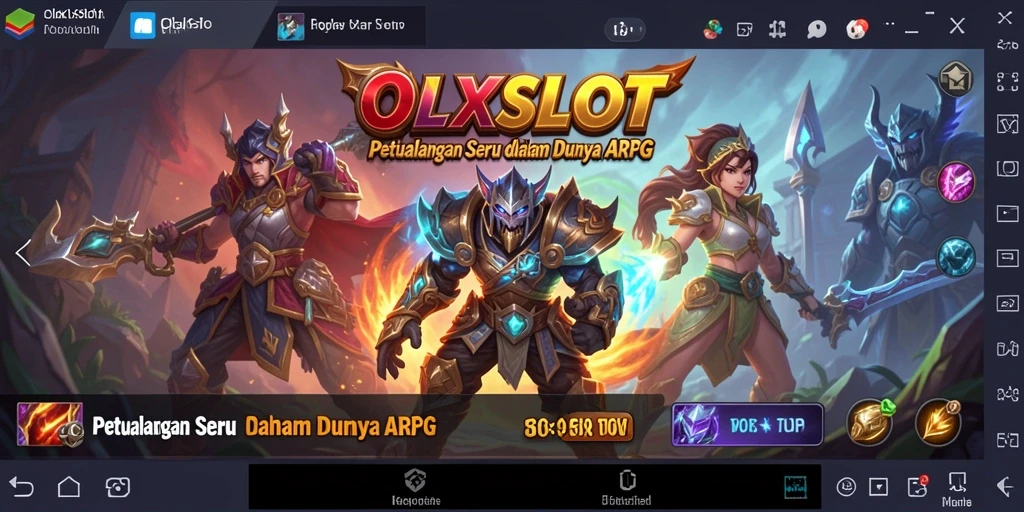 Screenshot gameplay OLXSLOT yang menampilkan pertarungan epik di dunia ARPG.