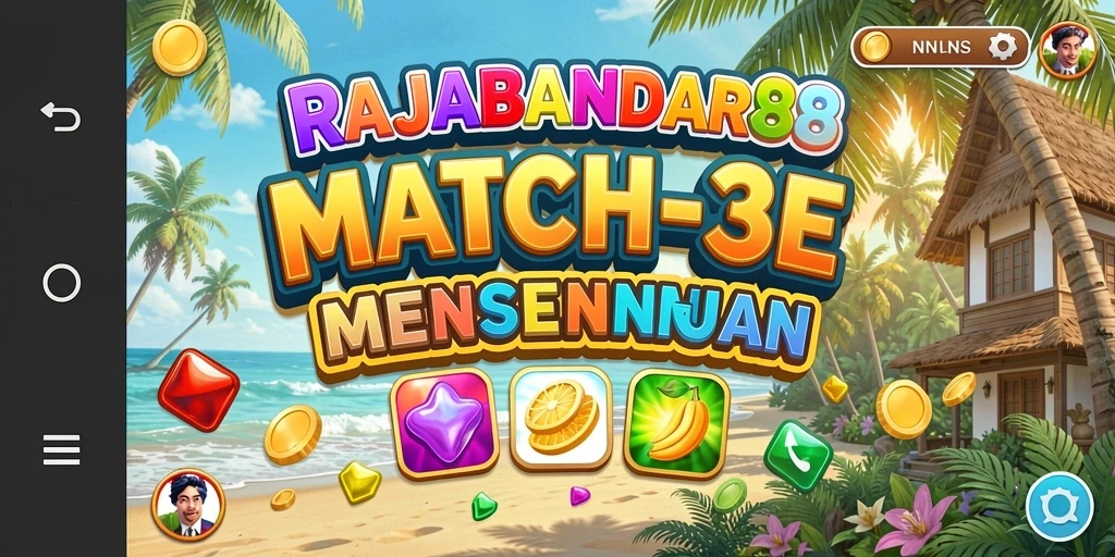 Tampilan gameplay menarik dari RAJABANDAR88 dengan berbagai tantangan Match-3.