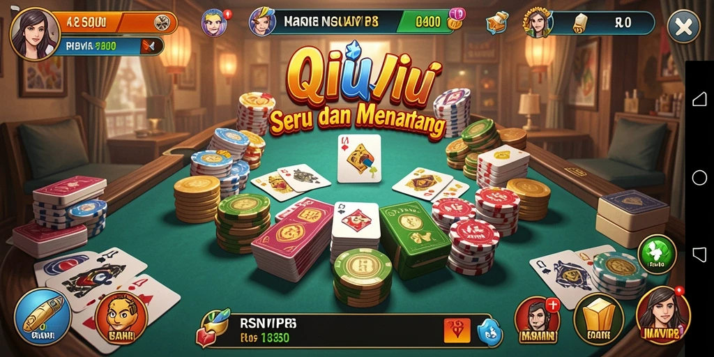 Screenshot gameplay RSNVIP8 menunjukkan keseruan bermain QiuQiu.
