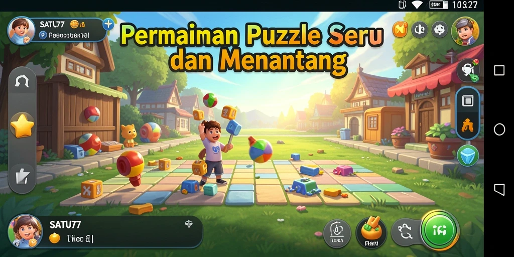 Tampilan gameplay SATU77 yang menantang dan penuh warna.