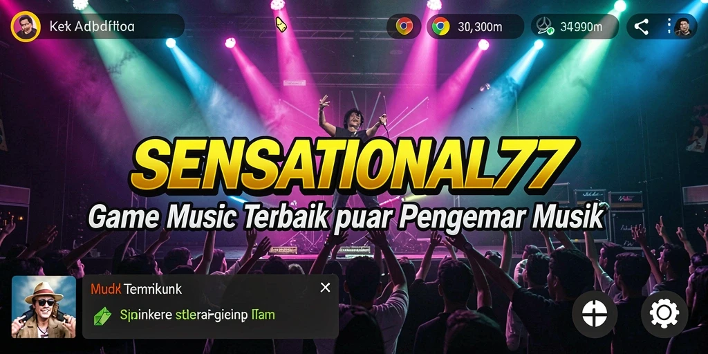 Tangkapan layar gameplay SENSATIONAL77 menampilkan keseruan bermain musik.